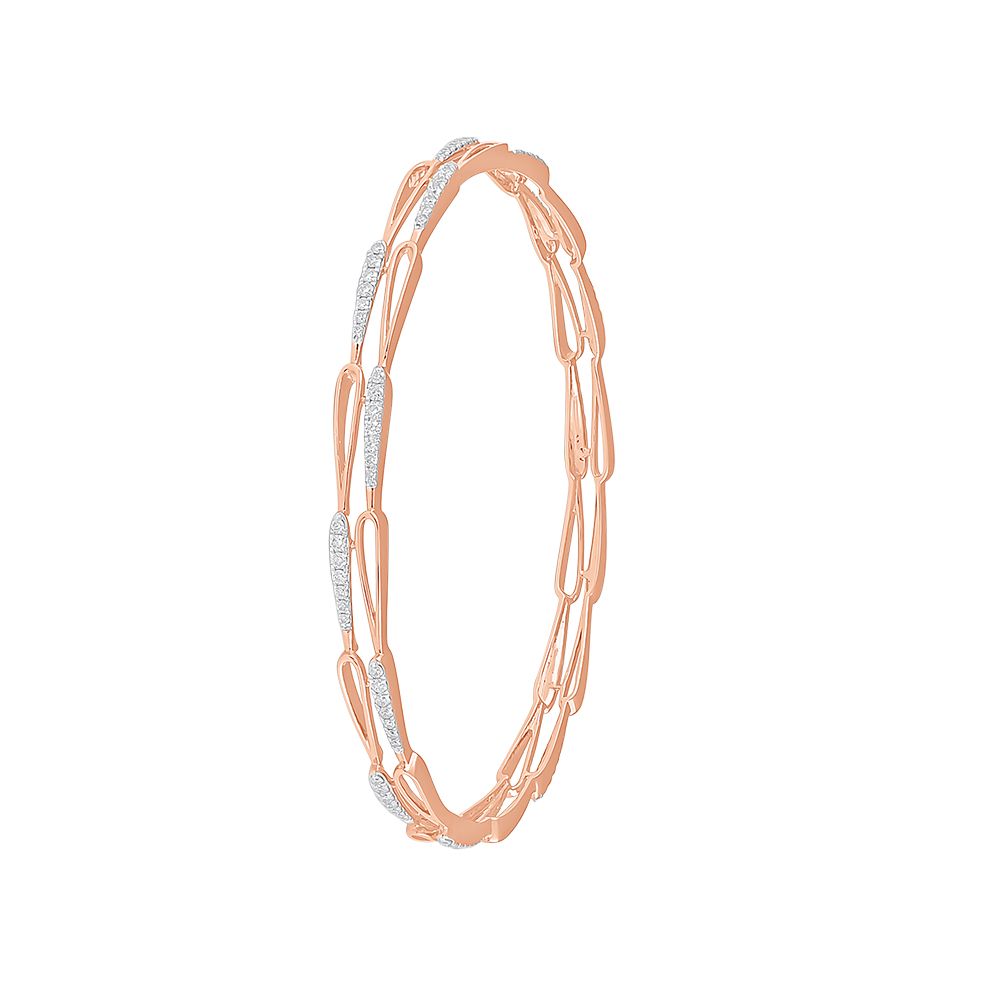 Delicate 18KT Rose Gold Bangle Pair-All Jewellery-OBA23P04
