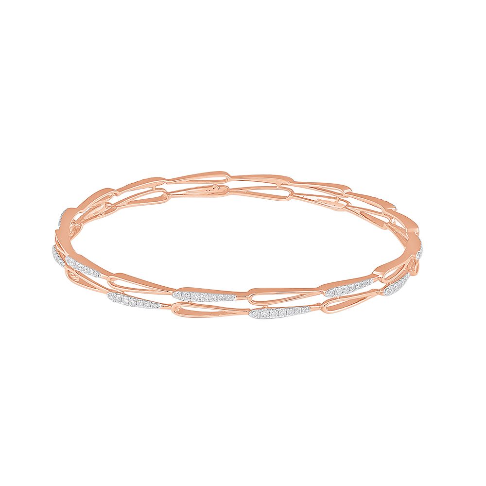 Delicate 18KT Rose Gold Bangle Pair-All Jewellery-OBA23P04