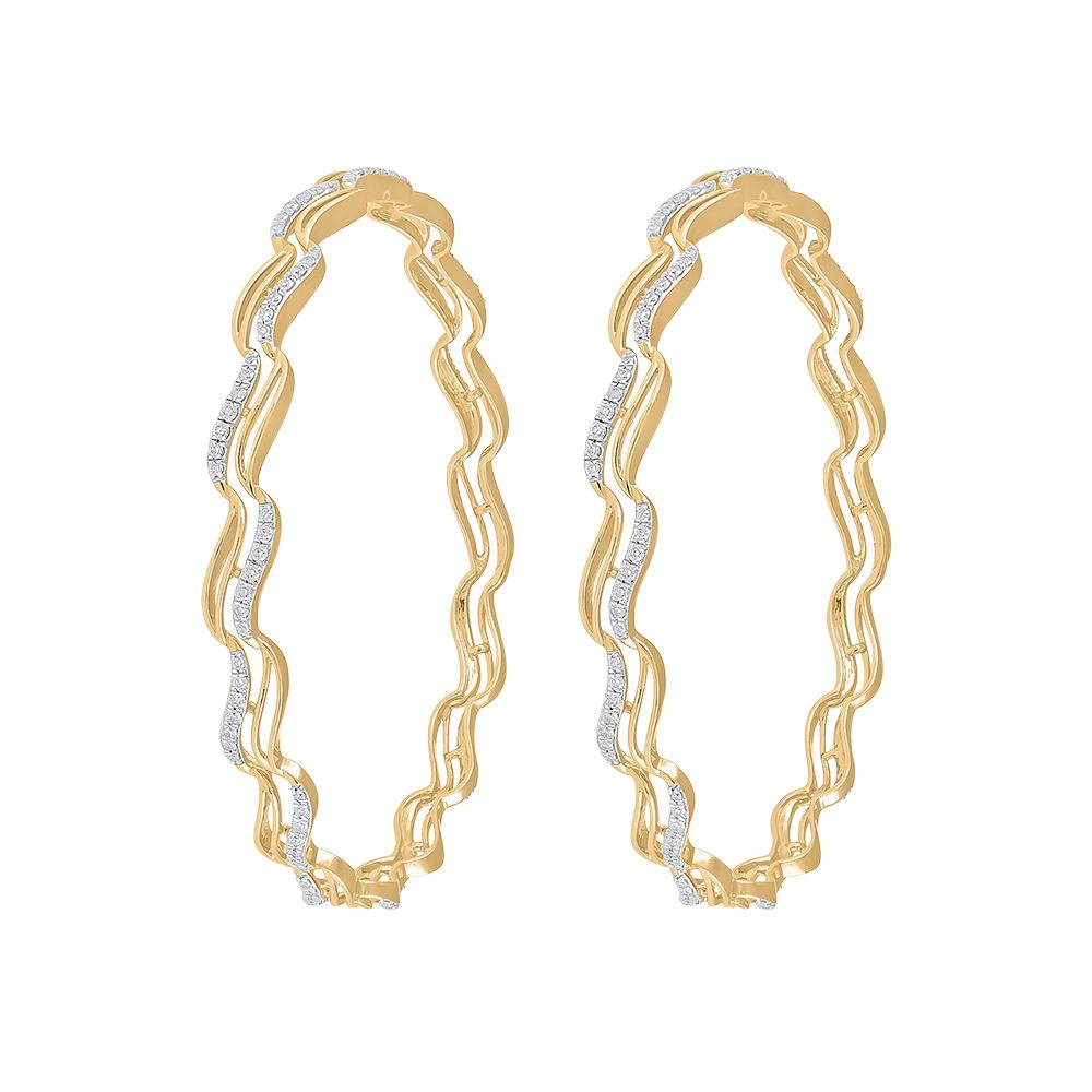 Classic Diamond Studded Yellow Gold Set of Bangles-All Jewellery-OBA23P05