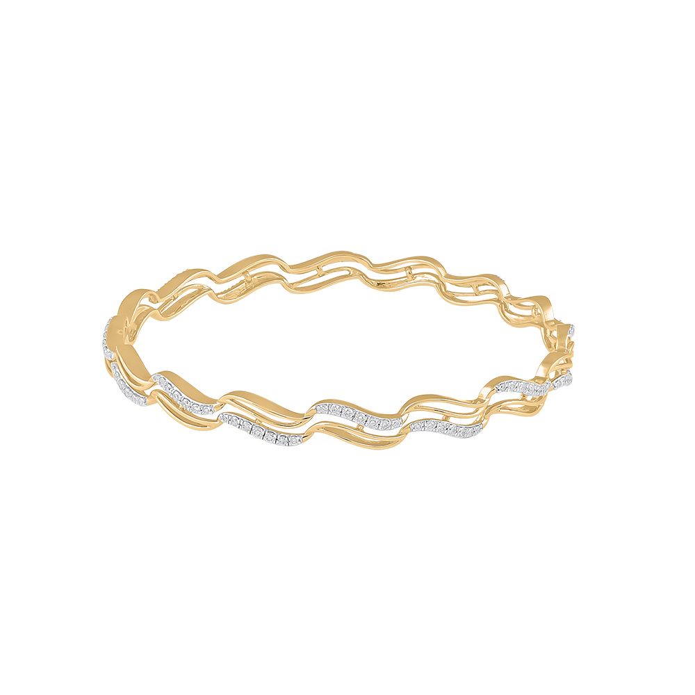Classic Diamond Studded Yellow Gold Set of Bangles-All Jewellery-OBA23P05