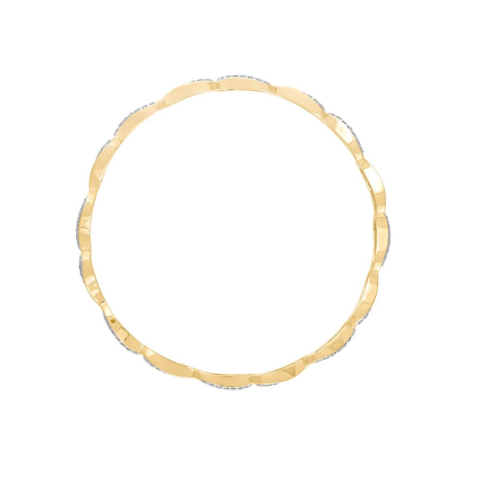 Classic Diamond Studded Yellow Gold Set of Bangles-All Jewellery-OBA23P05