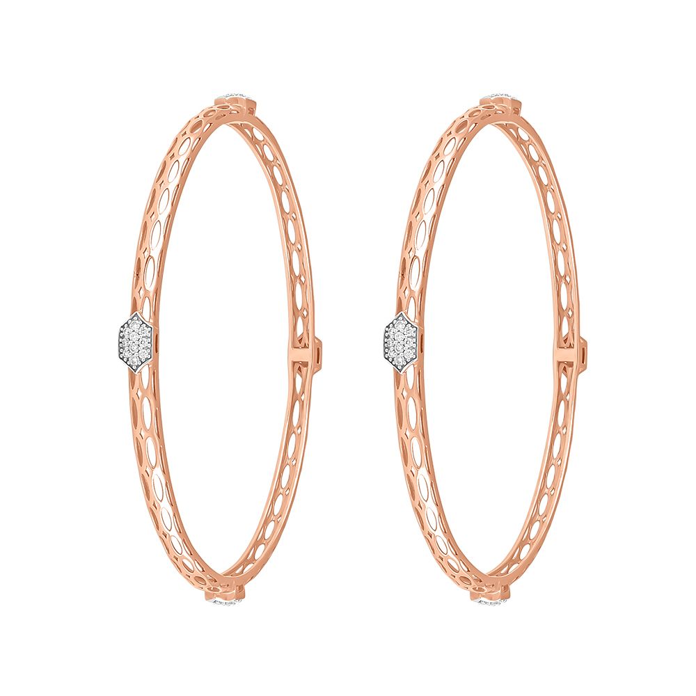 Elegant 14Kt Rose Gold Pair of Bangles-All Jewellery-OBA23P06