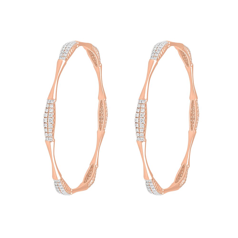 Subtle Diamond and Rose Gold Pair of Bangles-All Jewellery-OBA23P07