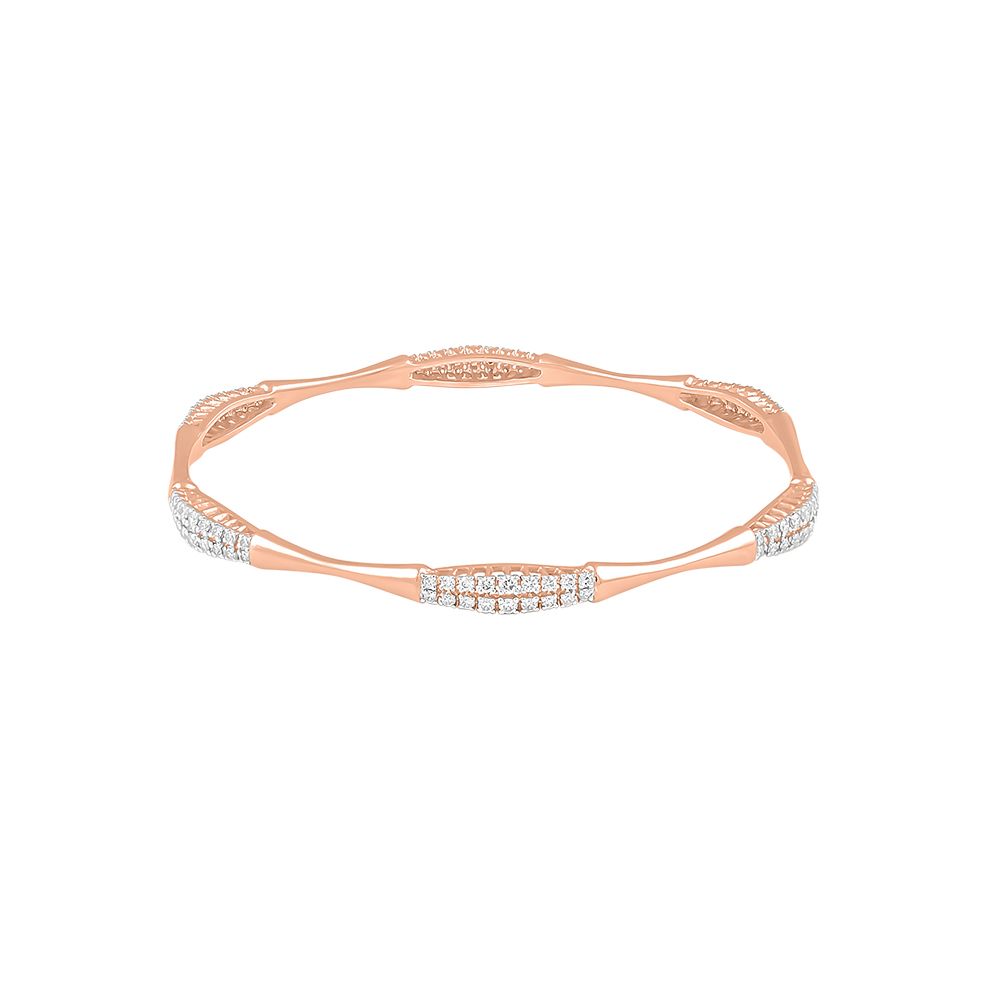 Subtle Diamond and Rose Gold Pair of Bangles-All Jewellery-OBA23P07