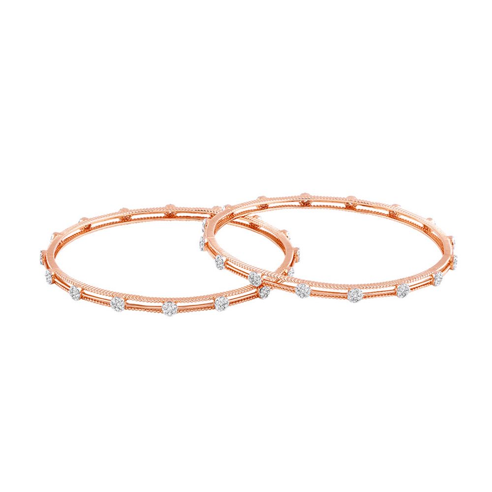 Charming Nakshatra Design Diamond Bangle Pair-All Jewellery-OBA23P08