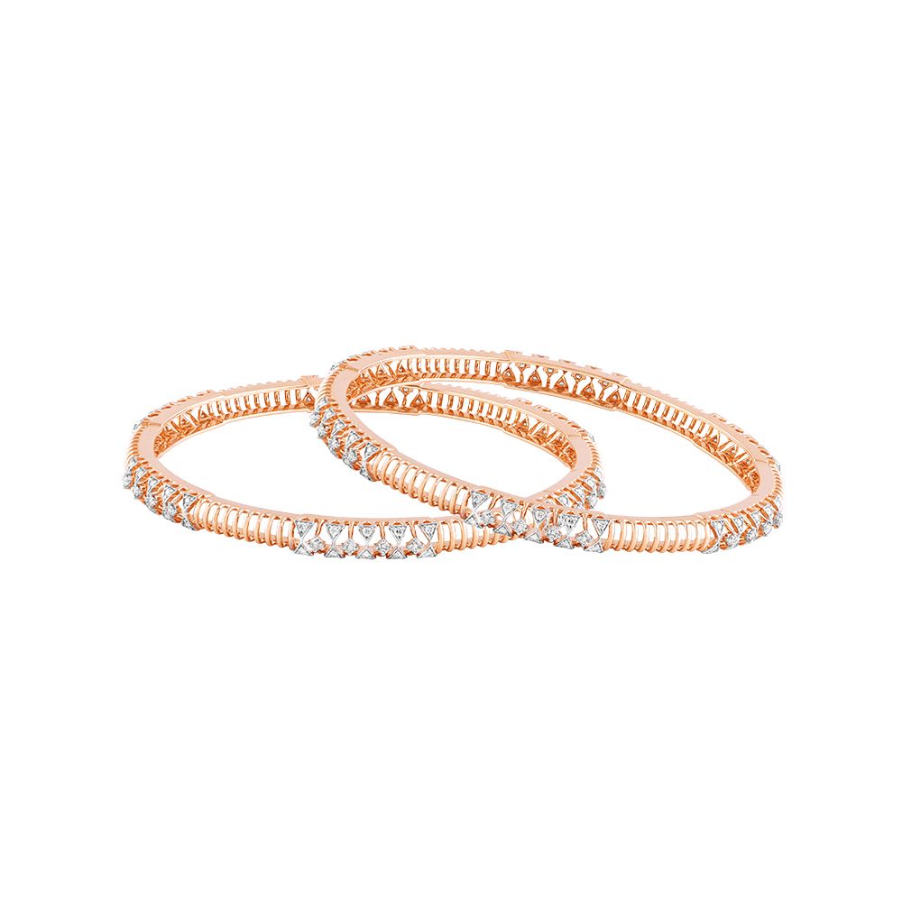 Distinctive Diamond Pair of Bangles-All Jewellery-OBA23P09