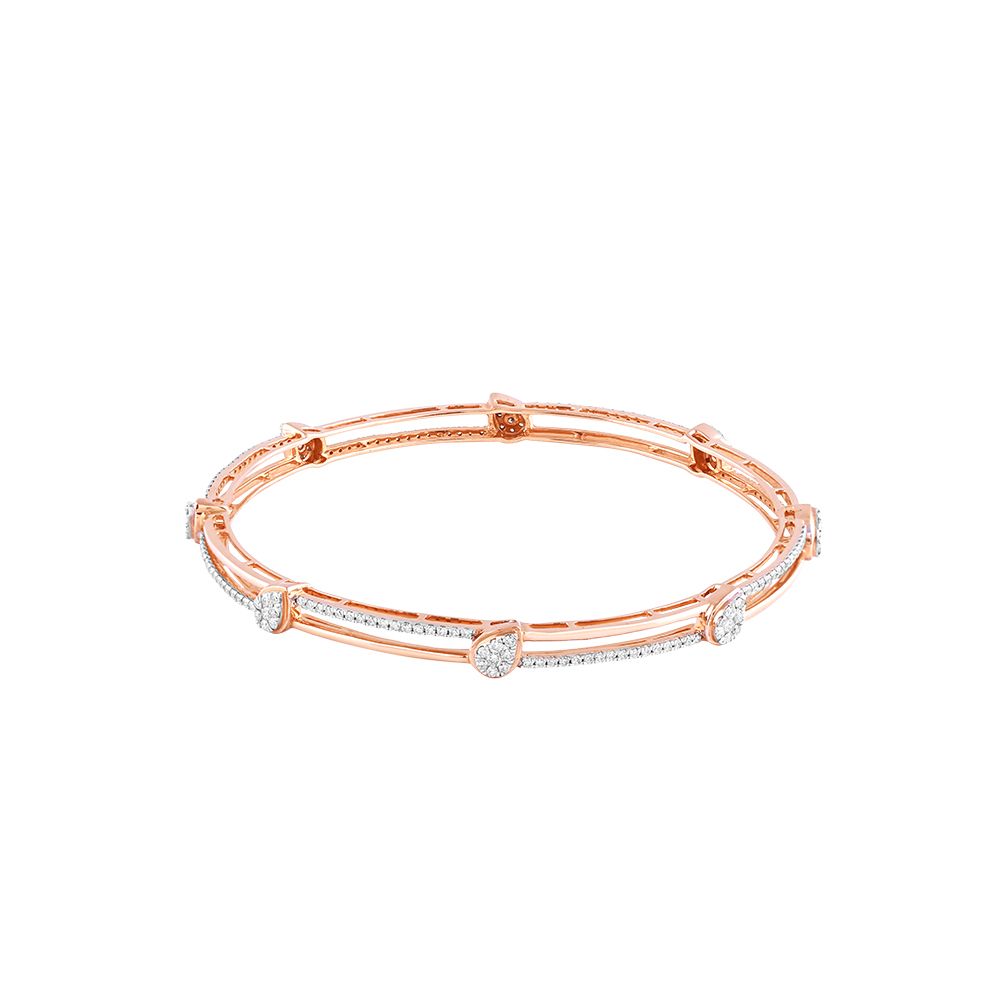 Precious Diamond and 18Kt Rose Gold Bangle Pair-All Jewellery-OBA23P10