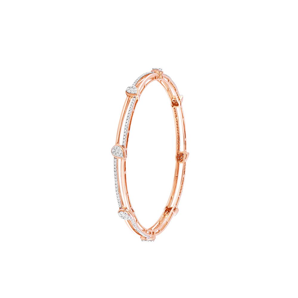 Precious Diamond and 18Kt Rose Gold Bangle Pair-All Jewellery-OBA23P10
