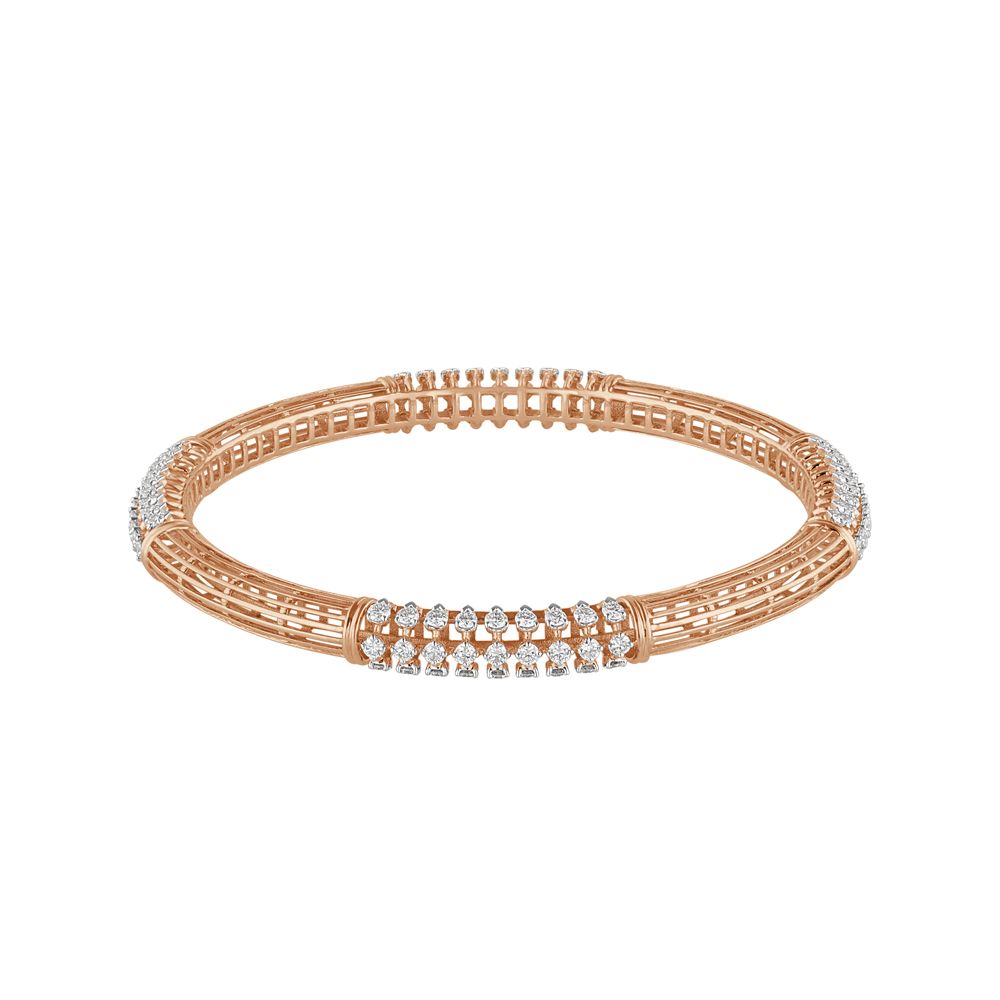 Chunky Lattice Pattern Pair of Diamond Bangles-All Jewellery-OBA23P12