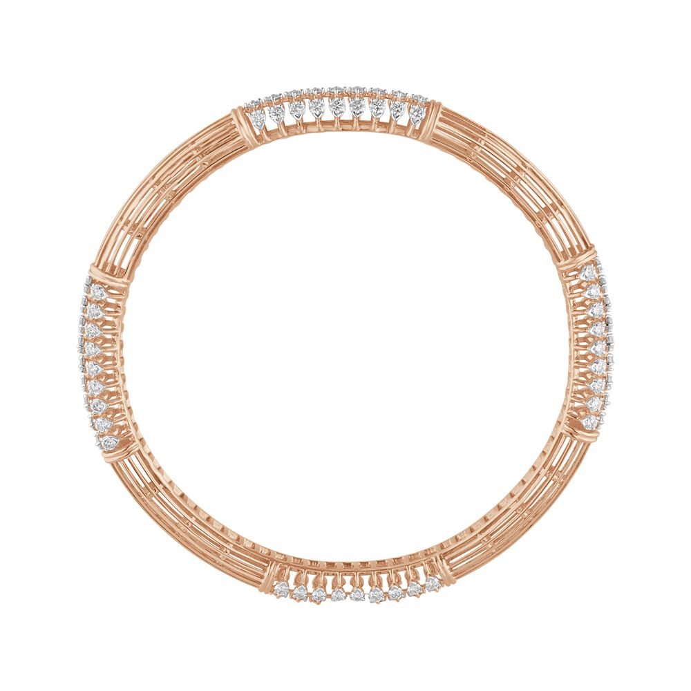 Chunky Lattice Pattern Pair of Diamond Bangles-All Jewellery-OBA23P12