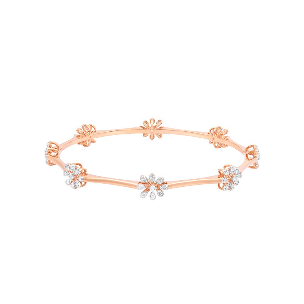 Grace Simple Diamond Rose Gold Bangle Set of 2-All Jewellery-OBA24P02