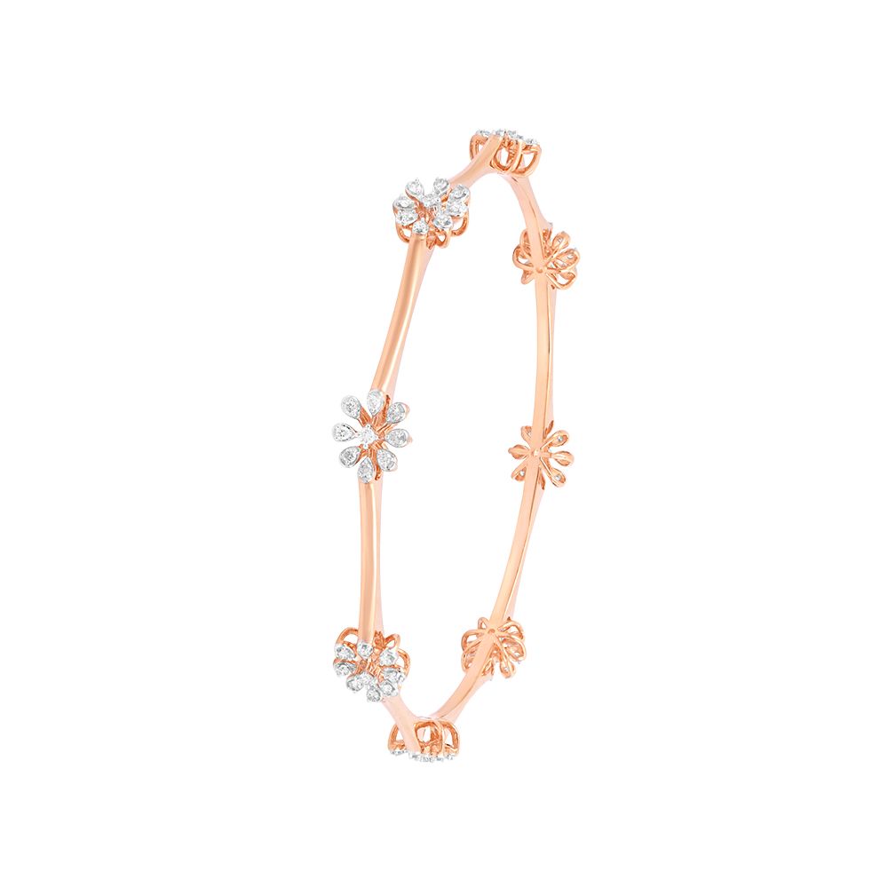 Grace Simple Diamond Rose Gold Bangle Set of 2-All Jewellery-OBA24P02