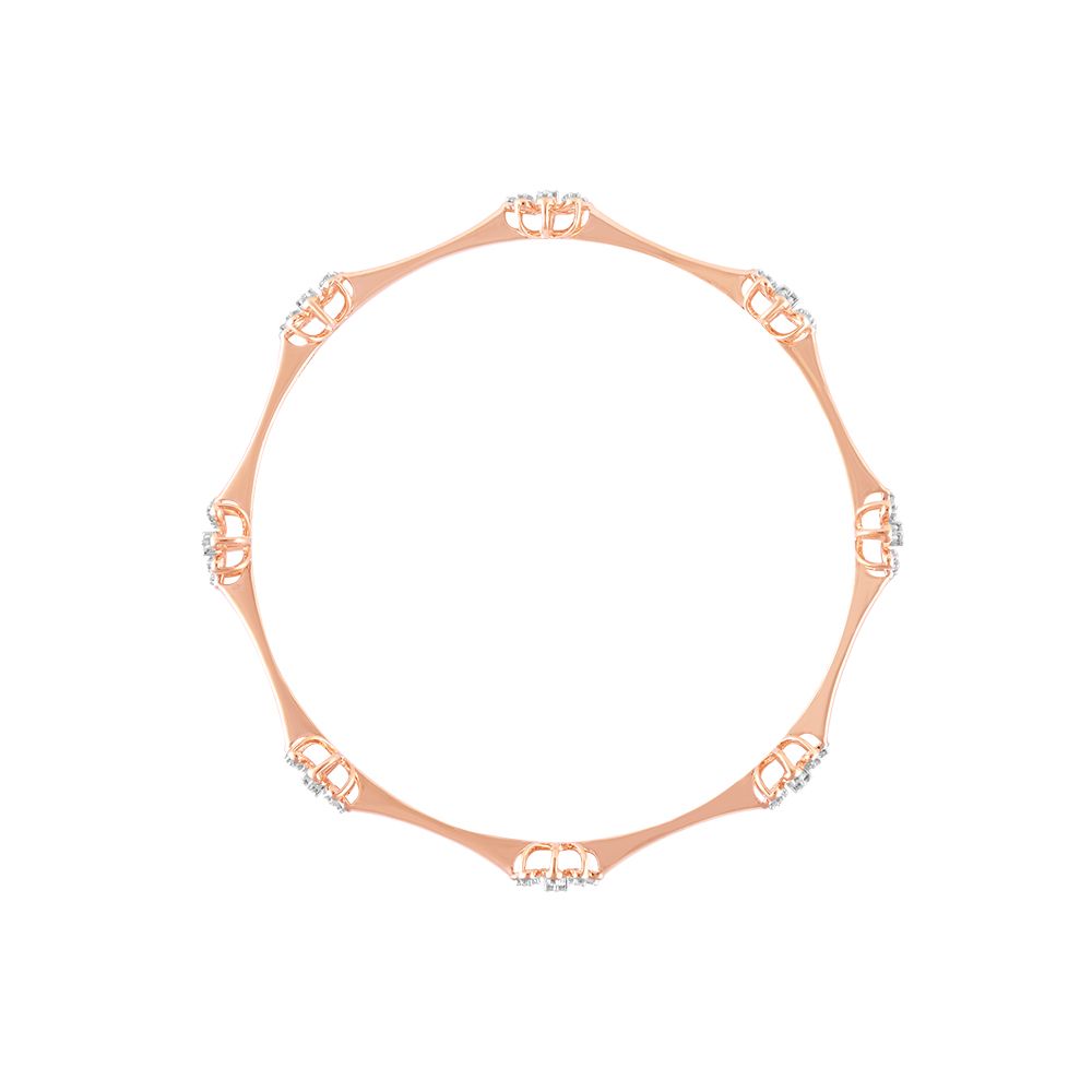 Grace Simple Diamond Rose Gold Bangle Set of 2-All Jewellery-OBA24P02