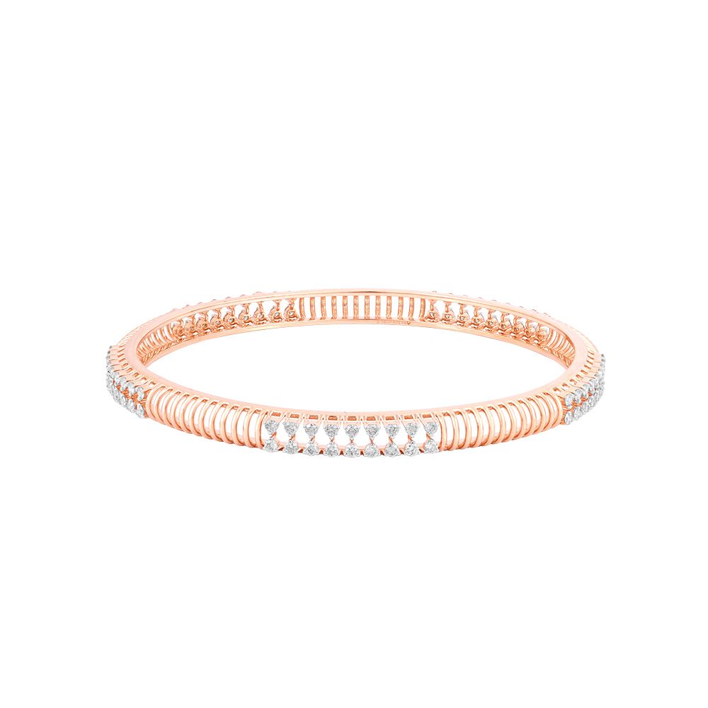 Spark Classic Diamond Rose Gold Bangle Set of 2-All Jewellery-OBA24P05