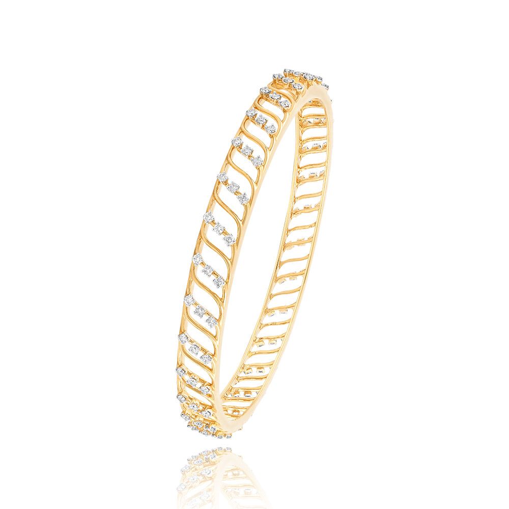 Graceful Swirl Diamond Bangle Set of 2-All Jewellery-OBA25P04