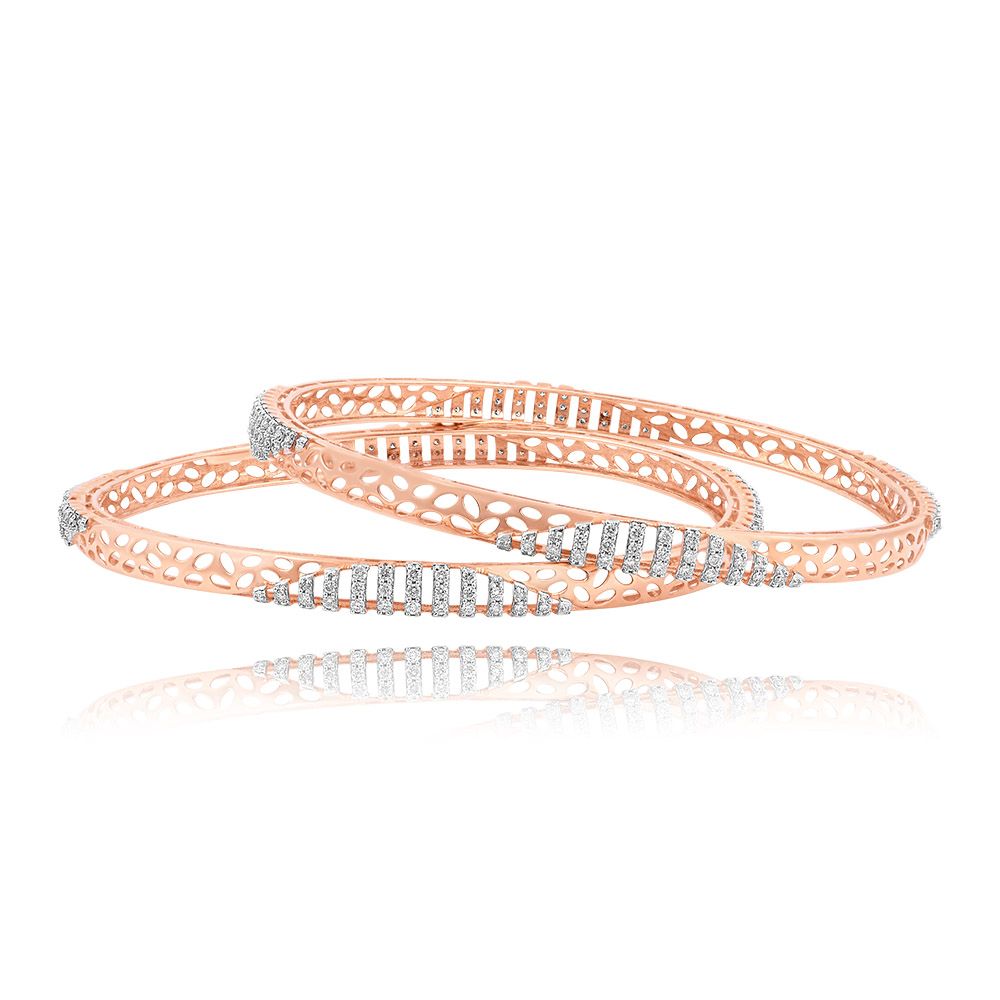 Sparkling Elegance Diamond Bangle Set of 2-All Jewellery-OBA25P12
