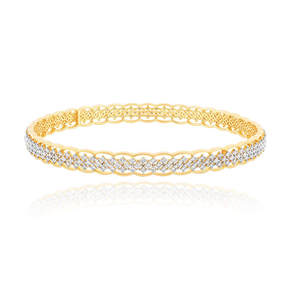 Shimmering Checkered Diamond Bangle Set of 2-All Jewellery-OBA25P13