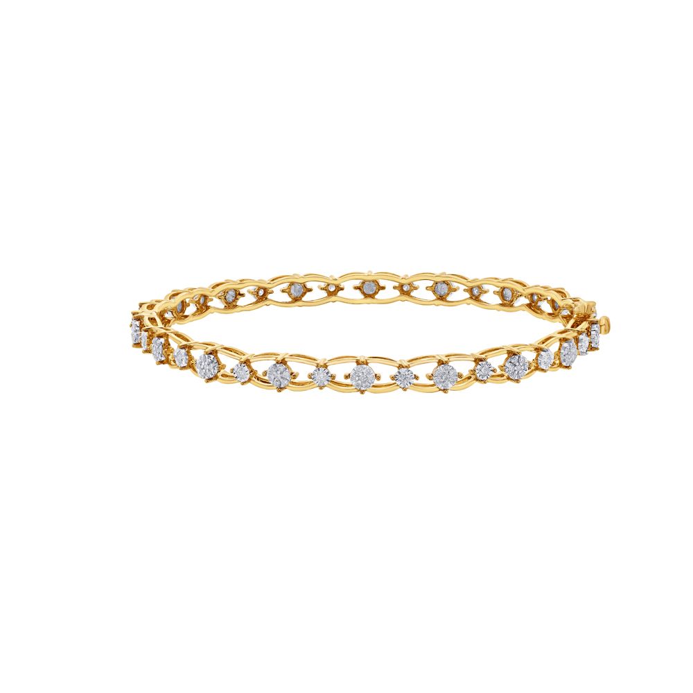 14KT Yellow Gold and Diamond Bangle Set of 2-All Jewellery-OBA15058