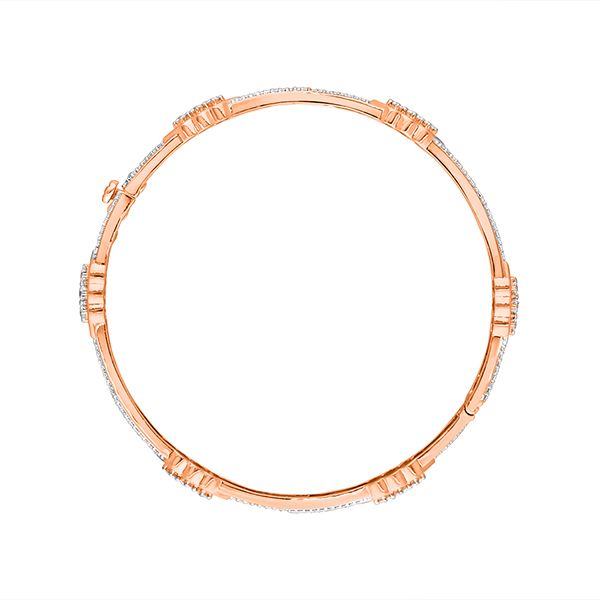 Fine Diamond Bangle in 18KT Rose Gold Set of 2-Bangles-OBA16033