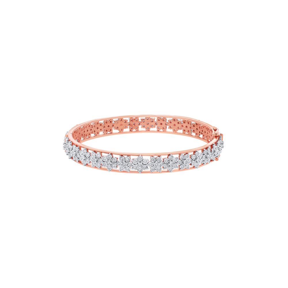 Dewdrop Diamond Bangle in 14KT Rose Gold Set of 2-Bangles-OBA17006