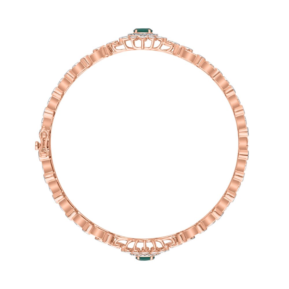 Leaf Design Bangle in 18KT Rose Gold Set of 2-Bangles-OBA18038