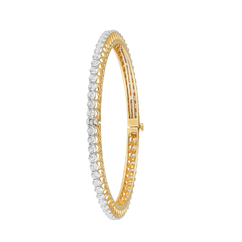 Brilliant Yellow Gold Diamond Bangle Set-All Jewellery-OBA20065