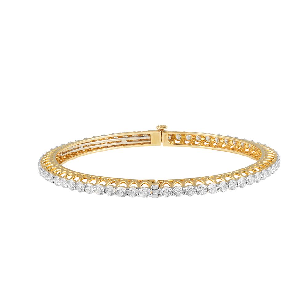 Brilliant Yellow Gold Diamond Bangle Set-All Jewellery-OBA20065