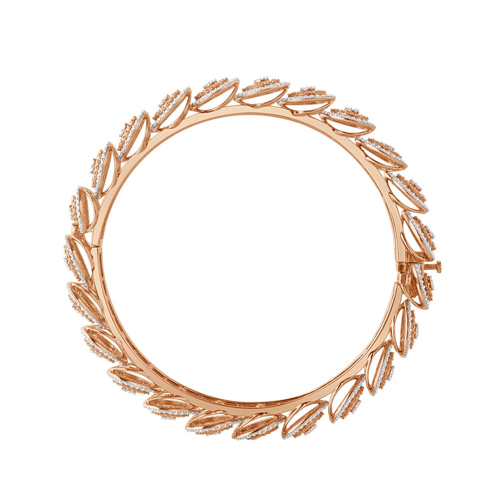 Teardrop Design 18KT Rose Gold Bangle Set of 2-Bangles-OBA22013