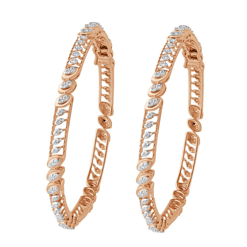 18KT Exquisite Rose Gold Bangle Set of 2-All Jewellery-OBA22015