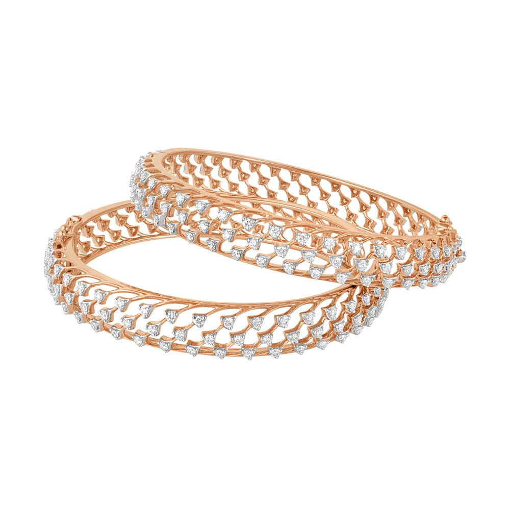Alluring Diamond Bangle Set of 2-Bangles-OBA22018