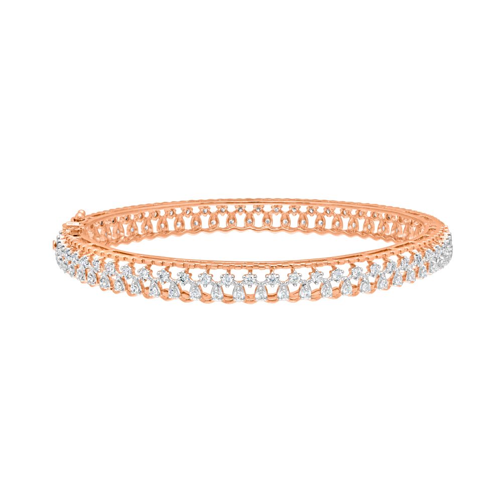 Diamond Bangle in 18KT Rose Gold Set of 2-All Jewellery-OBA22020