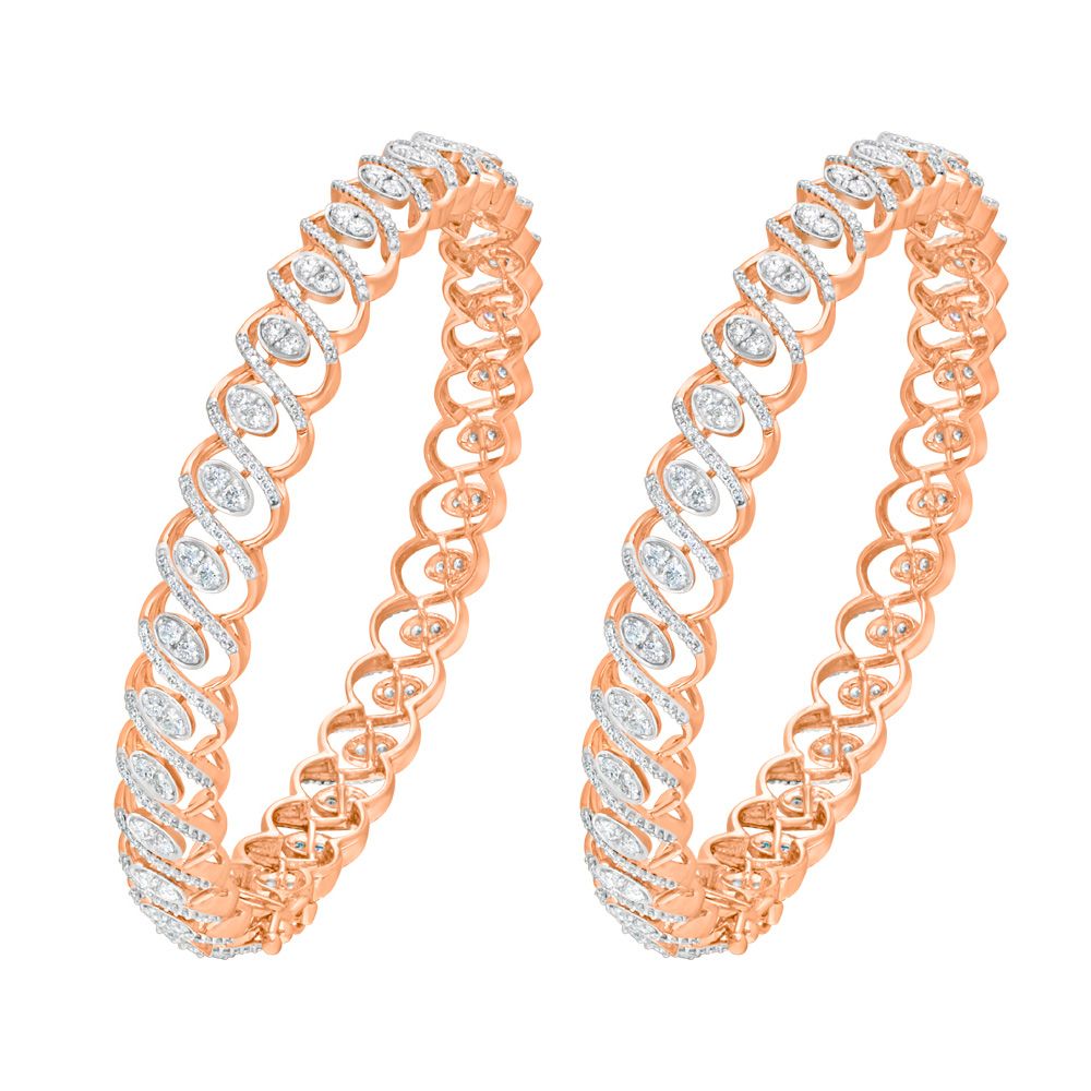 Enigmatic Bangle in 18KT Rose Gold Set of 2-Bangles-OBA22021