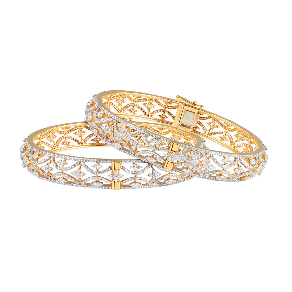 Gleaming Rose Gold Diamond Bangle-All Jewellery-OBA23O06