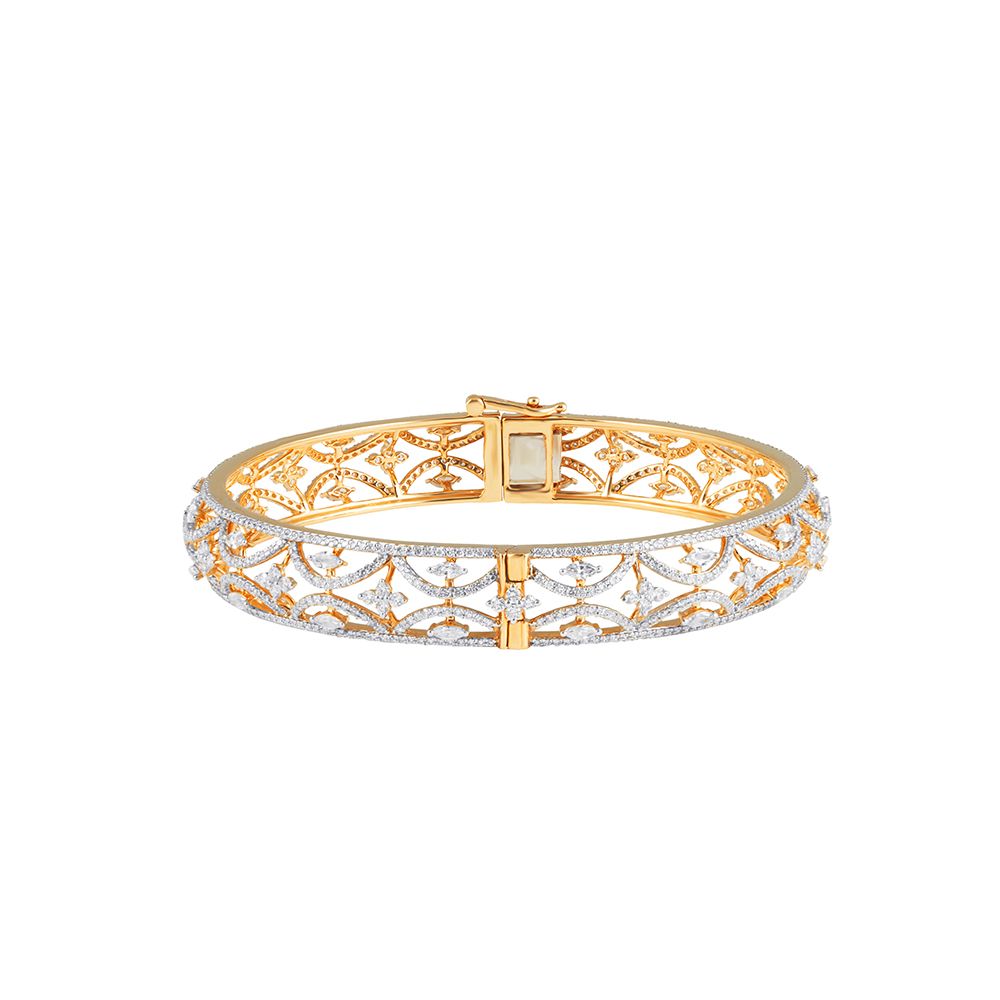 Gleaming Rose Gold Diamond Bangle-All Jewellery-OBA23O06