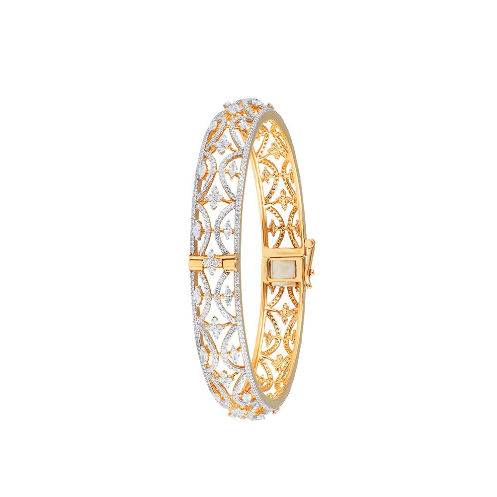 Gleaming Rose Gold Diamond Bangle-All Jewellery-OBA23O06