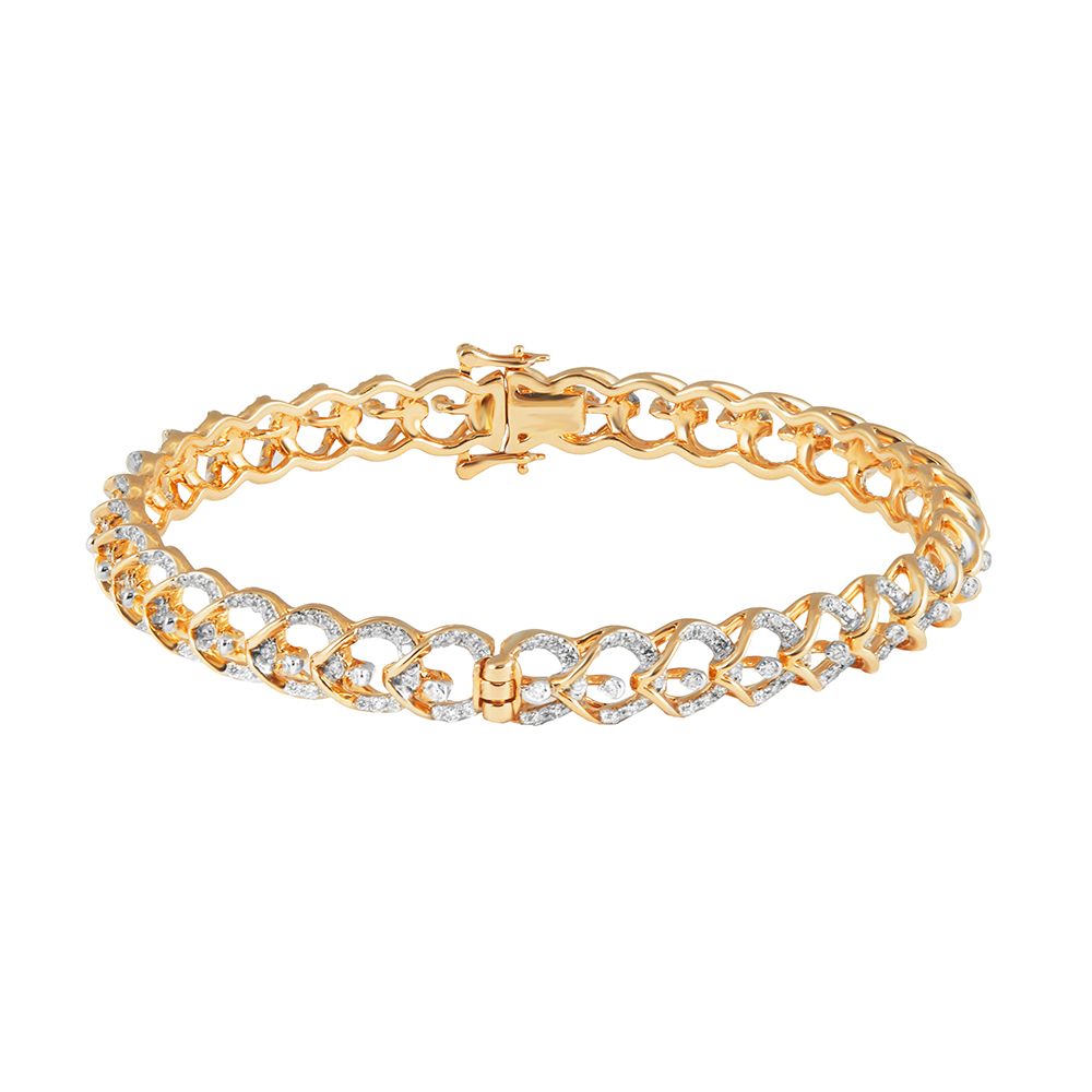 Glitzy Rose Gold Diamond Bangle-All Jewellery-OBA23O10