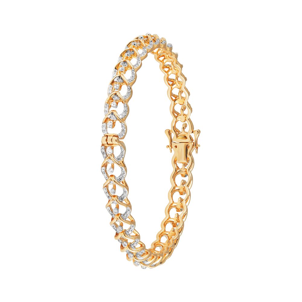 Glitzy Rose Gold Diamond Bangle-All Jewellery-OBA23O10