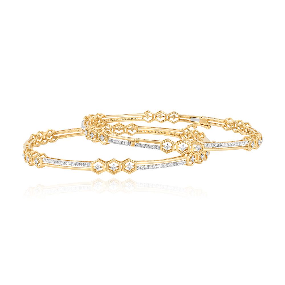 Elegant Everyday Diamond Bangle Set of 2-All Jewellery-OBA25O03