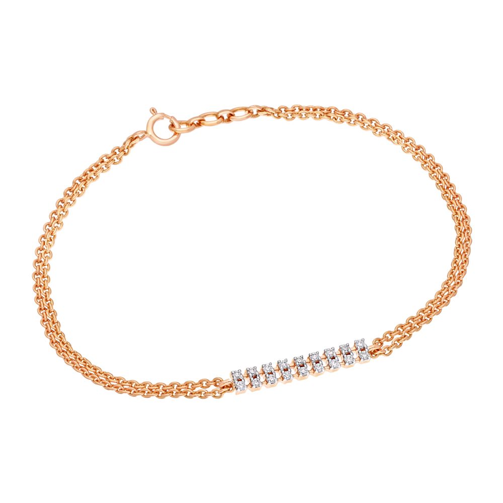 Gleaming 18KT Rose Gold Bracelet-Bracelets-OBR15019-D300XAB
