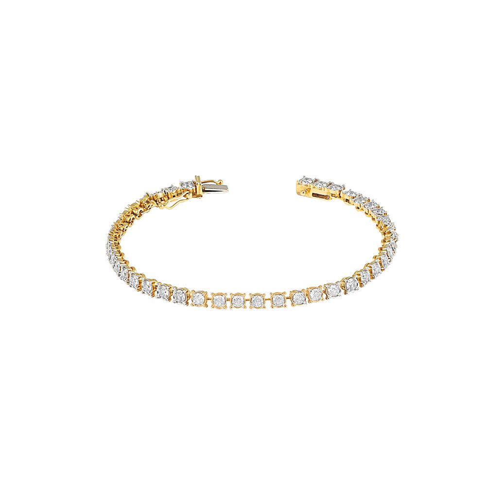 Sparkling Diamond and Yellow Gold Crown Star Bracelet-Bracelets-OBR15025-A300RAB