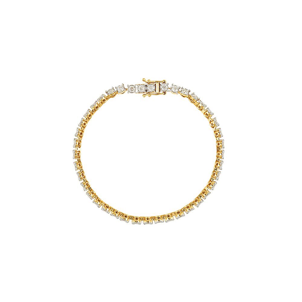 Sparkling Diamond and Yellow Gold Crown Star Bracelet-Bracelets-OBR15025-A300RAB