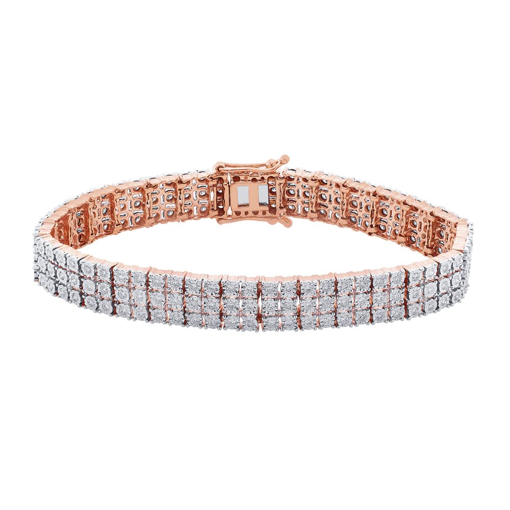 Miracle Plate Diamond Rose Gold Tennis Bracelet-Diamond-OBR16727-D400XAC