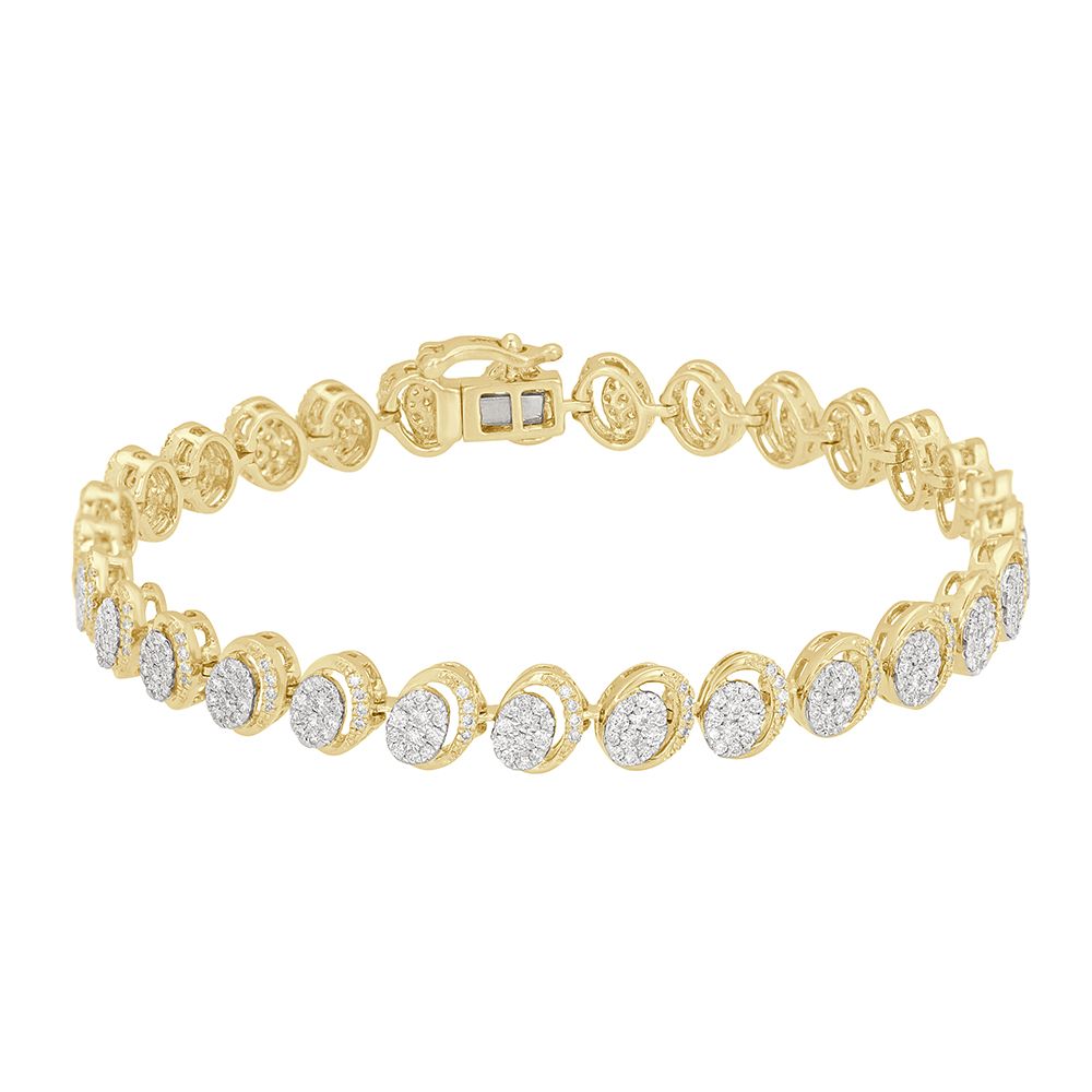 Sparkling Circle Design Diamond Bracelet-All Jewellery-OBR17004-D400XAB