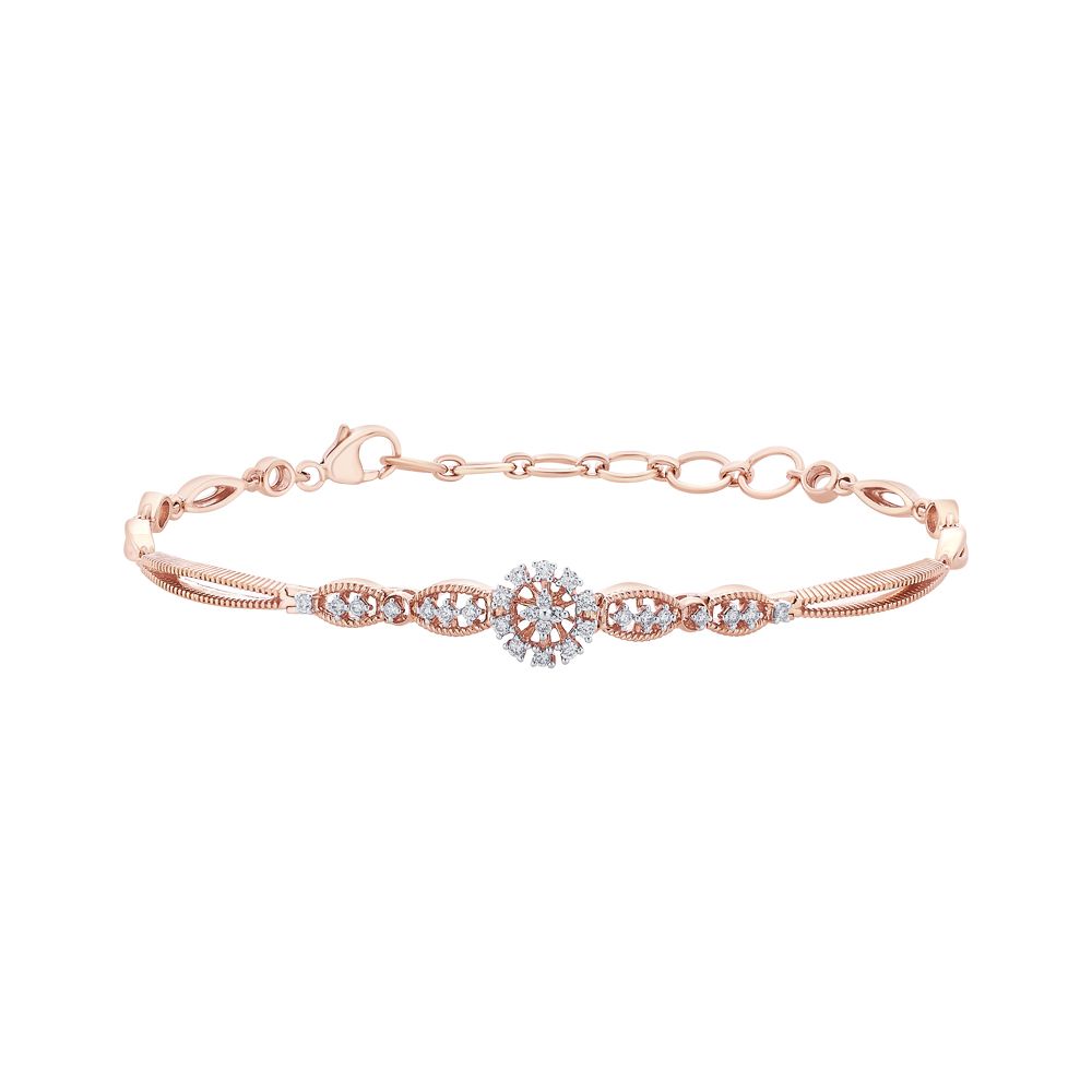 Sparkling Diamond and Rose Gold Bracelet-All Jewellery-OBR19041-D400XAC