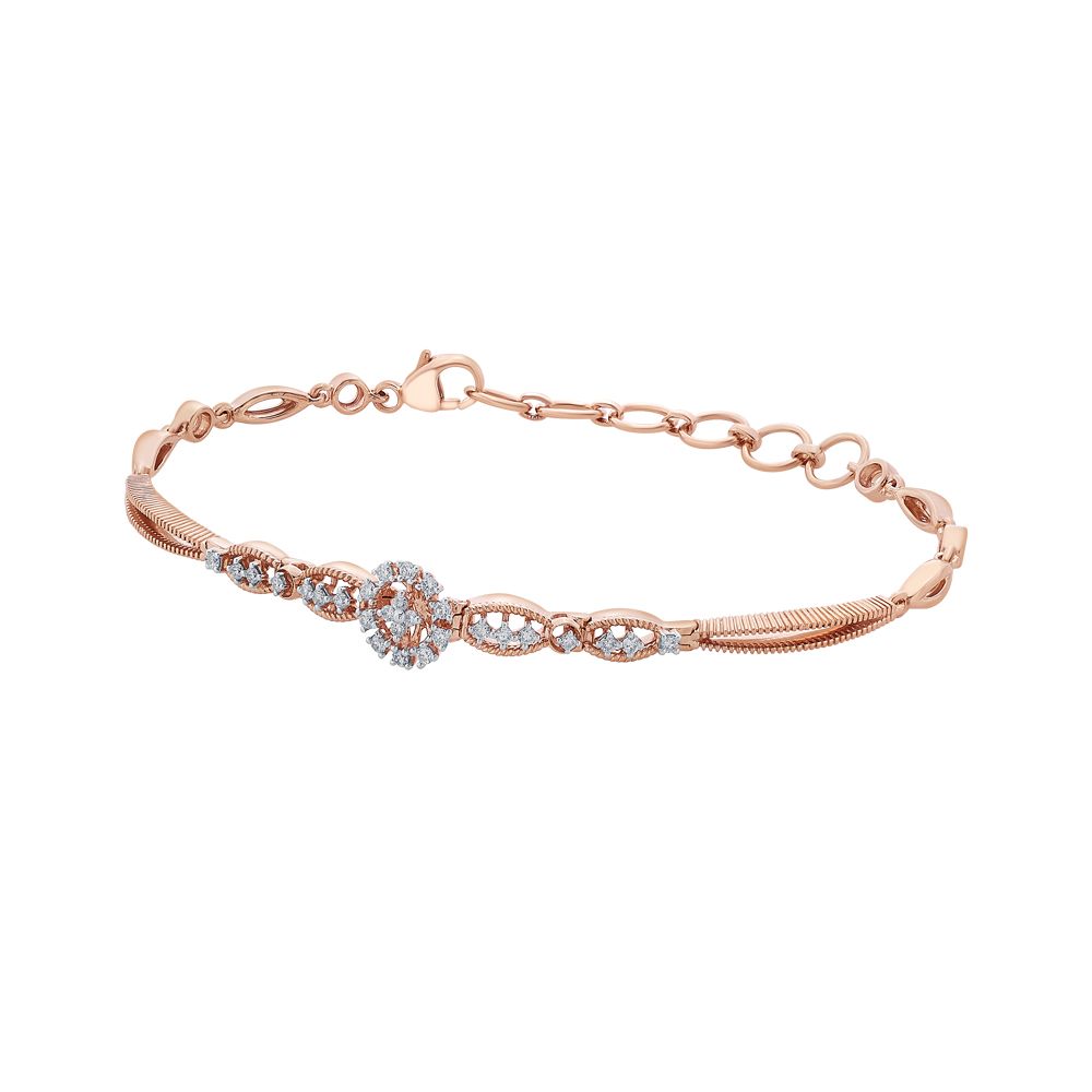 Sparkling Diamond and Rose Gold Bracelet-All Jewellery-OBR19041-D400XAC