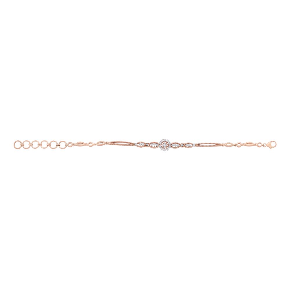 Sparkling Diamond and Rose Gold Bracelet-All Jewellery-OBR19041-D400XAC