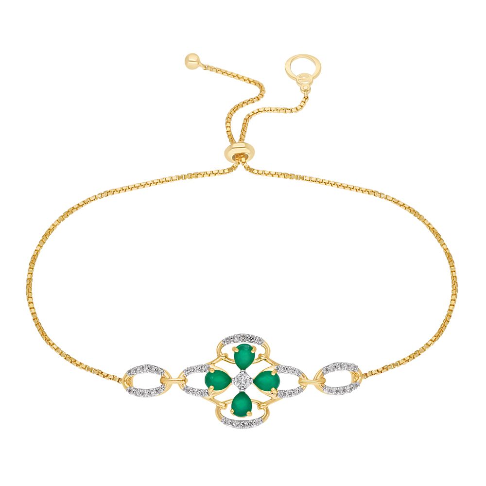 14KT Yellow Gold Contemporary Bracelet-Bracelets-OBR20003-D400RAC