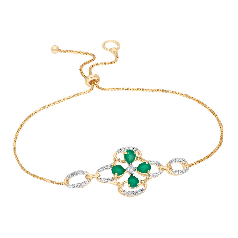 14KT Yellow Gold Contemporary Bracelet-Bracelets-OBR20003-D400RAC