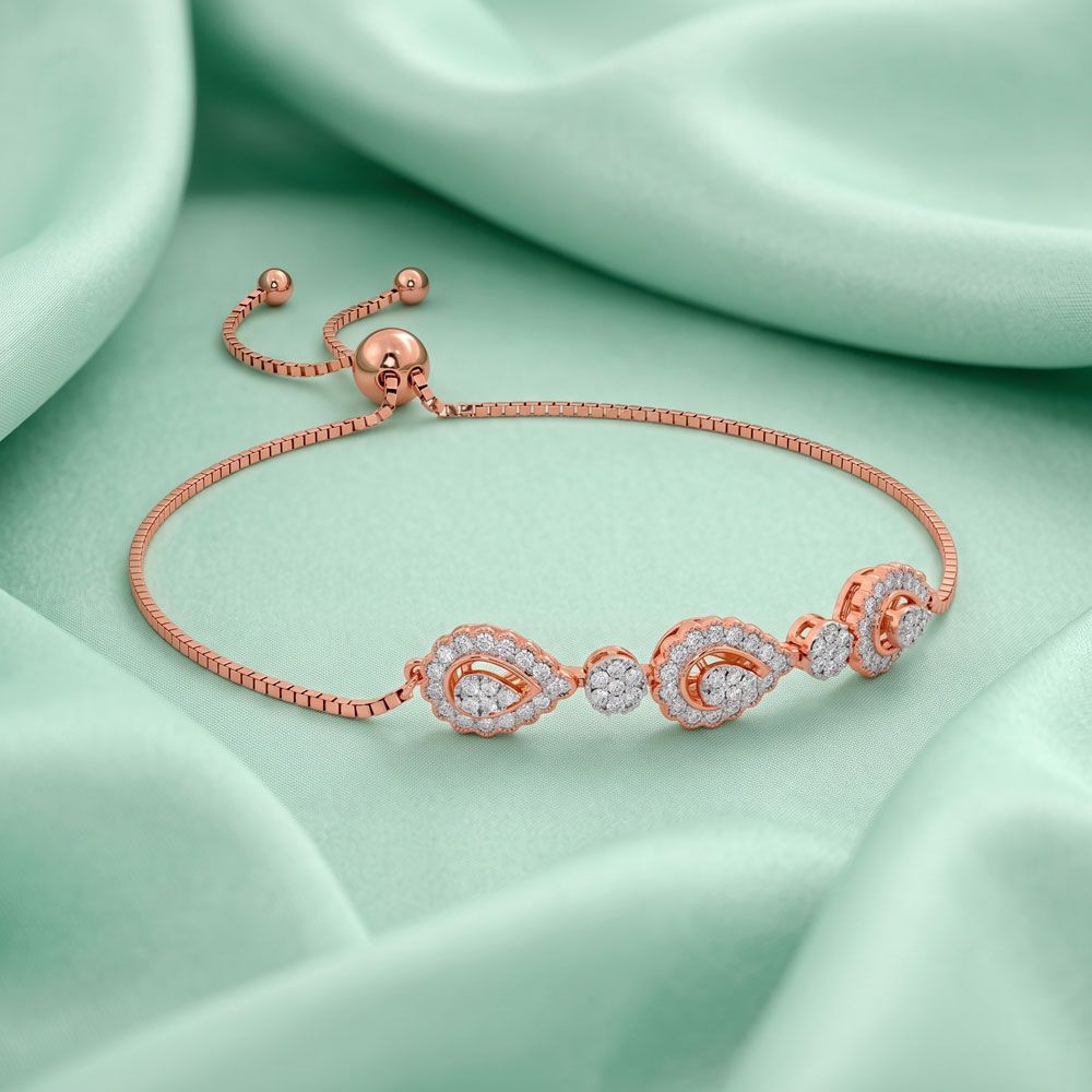 Classic Astra Bracelet in Diamonds and 14KT Rose Gold-Bracelets-OBR21001-DA00XKC