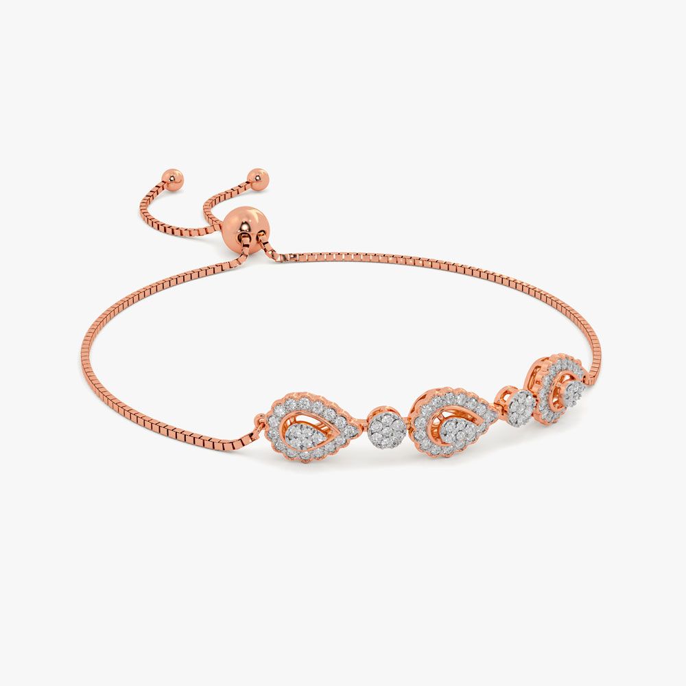 Classic Astra Bracelet in Diamonds and 14KT Rose Gold-Bracelets-OBR21001-DA00XKC